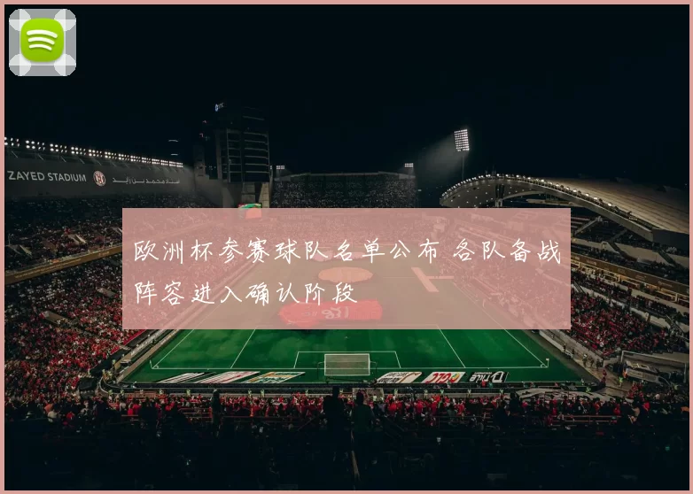 欧洲杯参赛球队名单公布 各队备战阵容进入确认阶段